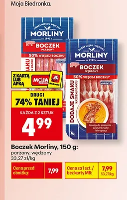 Boczek parzony Morliny promocja w Biedronka