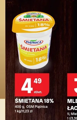 Śmietana 18% Piątnica promocja w Chorten