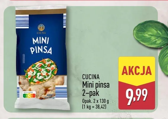 Mini pinsa Cucina 2-pak promocja w Aldi