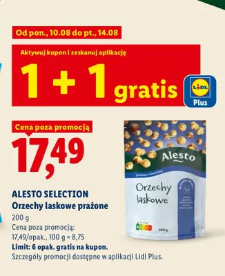 Orzechy laskowe prażone Alesto Selection promocja w Lidl