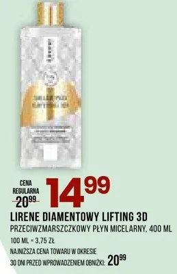 Diamentowy lifting 3d przeciwzmarszczkowy płyn micelarny promocja w Drogerie Natura