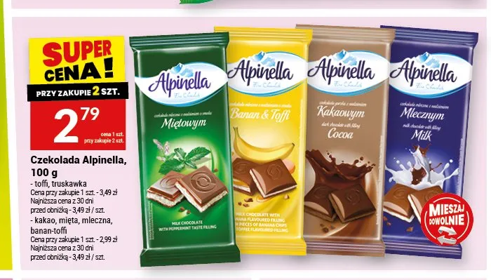 Czekolada Alpinella truskawkowa promocja w Twój Market