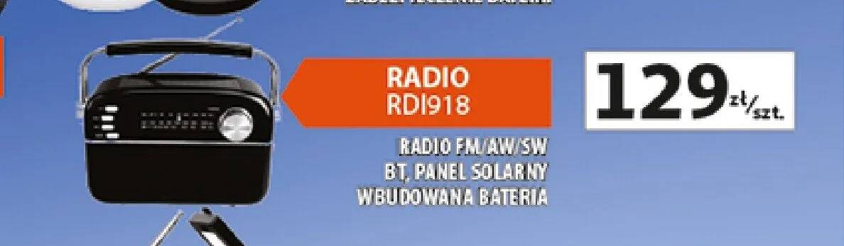 Radio Manta RDI918 radio FM/AW/SW BT, panel solarny wbudowana bateria promocja w Auchan