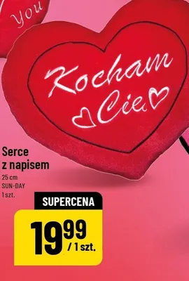 Serce z napisem 25 cm SUN-DAY promocja w POLOmarket