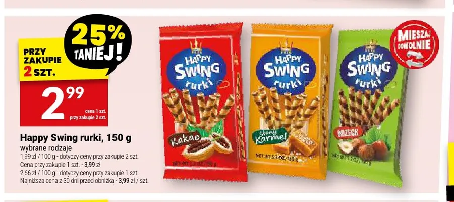 Rurki Happy Swing słony karmel promocja w Twój Market