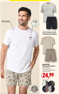 Piżama męska z bawełny promocja w Lidl
