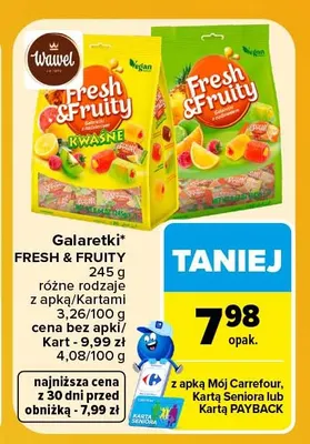 Galaretki Fresh & Fruity kwaśne Wawel promocja w Carrefour Market