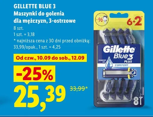 Maszynki do golenia Gillette Blue 3 Plus Comfort 8-pak promocja w Lidl