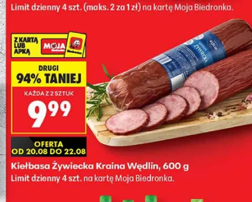 Kiełbasa Żywiecka Kraina Wędlin promocja w Biedronka