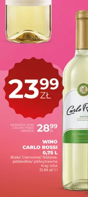 Wino białe Carlo Rossi California White promocja w Duży Ben
