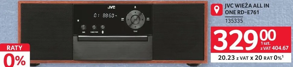 Wieża All In One RD-E761 JVC promocja w Selgros