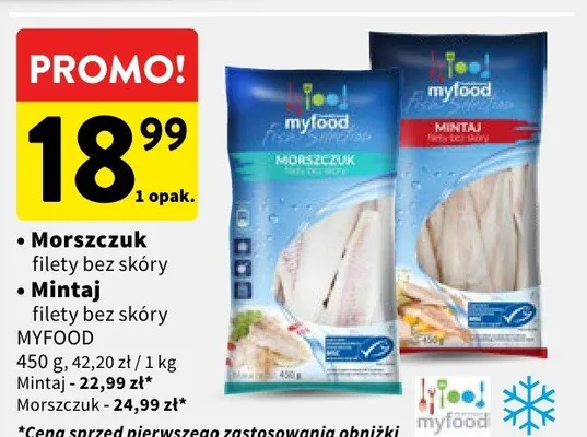 Mintaj filety bez skóry Myfood promocja w Intermarche