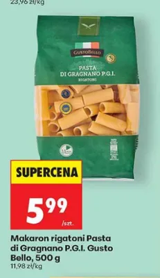 Makaron rigatoni Pasta di Gragnano P.G.I. Gusto Bello promocja w Biedronka