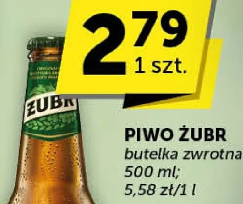 Piwo Żubr butelka zwrotna promocja w Groszek