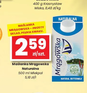 Maślanka Mrągowska Naturalna promocja w emma MARKET