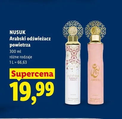 Arabski odświeżacz powietrza Nusuk Abeer promocja w Lidl