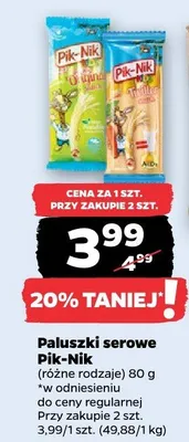 Paluszki serowe (różne rodzaje) promocja w Netto