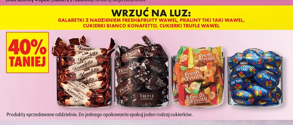 Galaretki z nadzieniem Fresh & Fruity Wawel luz promocja w Biedronka