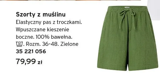 Szorty z muślinu promocja w Tchibo