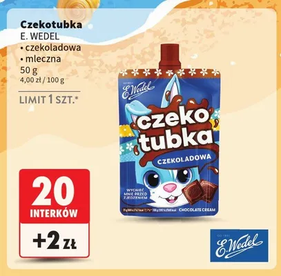Czekotubka E.Wedel mleczna promocja w Intermarche