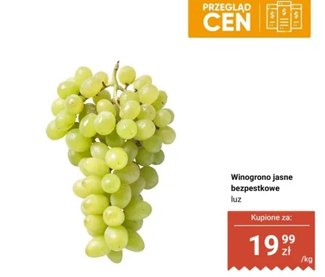 Winogrono jasne bezpestkowe luz promocja w Biedronka