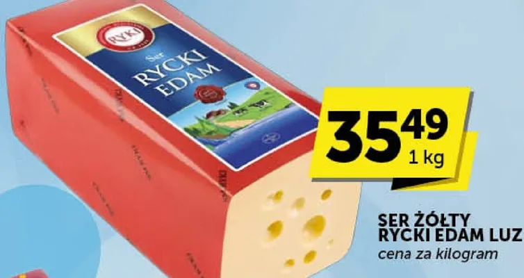 Ser żółty Rycki Edam luz promocja w Groszek