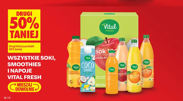 Sok hiszpańska pomarańcza Vital Fresh promocja w Biedronka