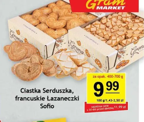 Ciastka francuskie Łazaneczki Sofio promocja w Gram Market