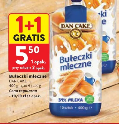 Bułeczki mleczne Dan Cake promocja w Intermarche