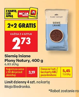 Siemię lniane Plony Natury promocja w Biedronka