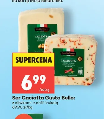 Ser Caciotta z oliwkami Gusto Bello promocja w Biedronka