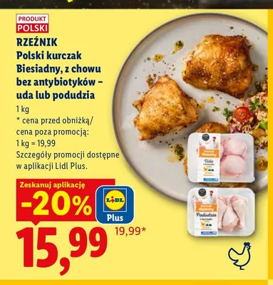 Polski kurczak Biesiadny z chowu bez antybiotyków - podudzia Rzeźnik promocja w Lidl