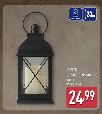 Latarnia ze świecą Subito promocja w Aldi