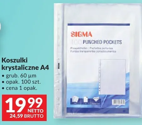 Koszulki krystaliczne A4 grub. 60 μm promocja w Makro