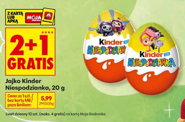 Jajko Kinder Niespodzianka promocja w Biedronka