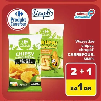 Chrupki kukurydziane Simpl promocja w Carrefour