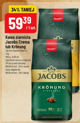 Kawa ziarnista Crema lub Króning promocja w POLOmarket