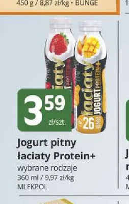 Jogurt pitny Łaciaty Protein+ Mlekpol promocja w Marketvita