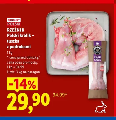 Polski królik tuszka z podrobami Rzeźnik promocja w Lidl