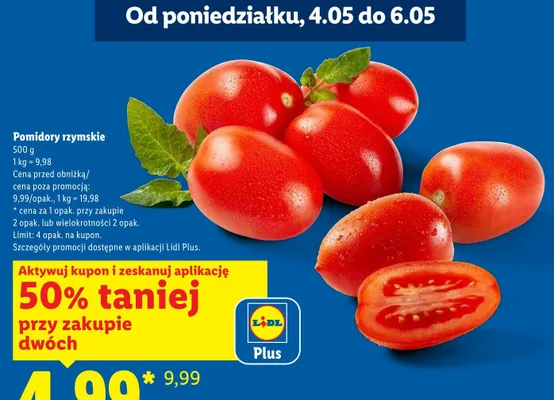 Pomidory rzymskie promocja w Lidl