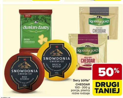 Sery żółte CHEDDAR porcja promocja w Carrefour