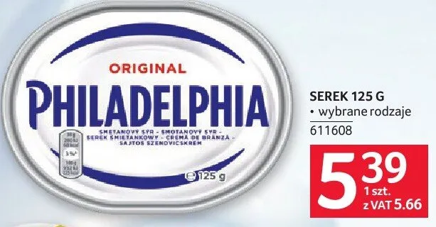 Serek Philadelphia 125 g promocja w Selgros