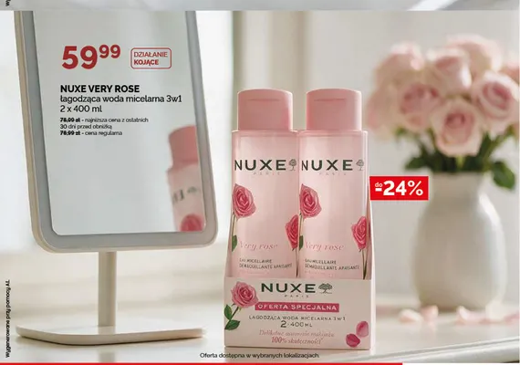 Łagodząca woda micelarna 3w1 Nuxe Very Rose 2-pak promocja w Ziko Dermo