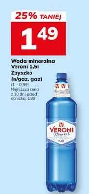 Woda mineralna Veroni n/gaz, gaz promocja w Hitpol