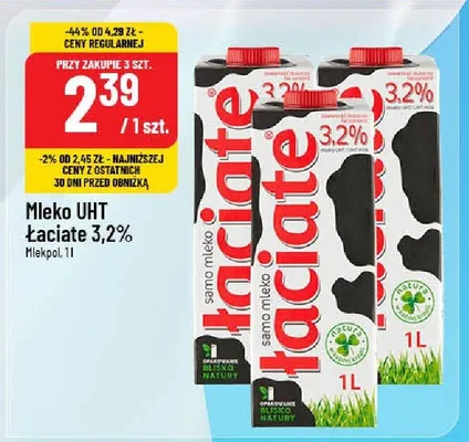 Mleko UHT Łaciate 3,2% promocja w POLOmarket