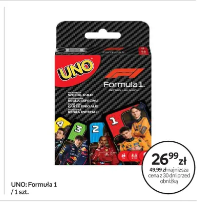 Gra karciana UNO: Formuła 1 promocja w Empik