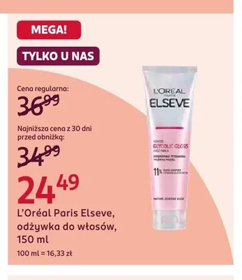 Odżywka do włosów L'Oréal Paris Elseve Glycolic Gloss promocja w Rossmann