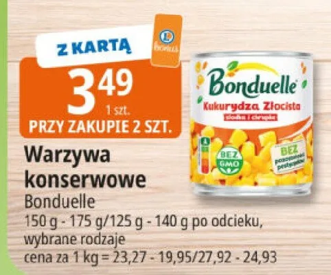 Warzywa konserwowe kukurydza złocista słodka i chrupka promocja w Leclerc