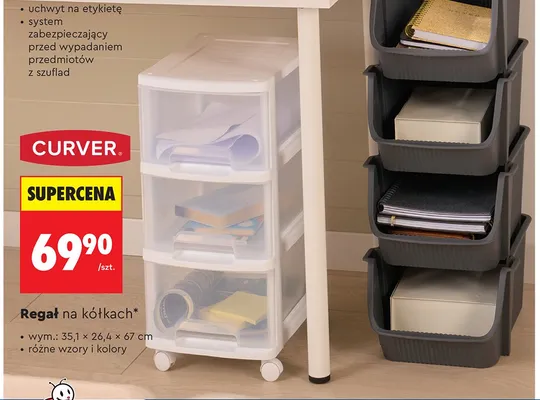 Regał na kółkach promocja w Biedronka