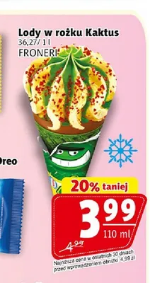 Lody w rożku Kaktus Froneri promocja w Prim Market